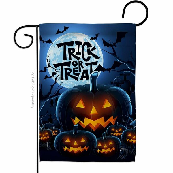 Patio Trasero 13 x 18.5 in. Creepy Pumpkins Garden Flag with Fall Halloween Dbl-Sided Decorative Vertical Flags PA3888822